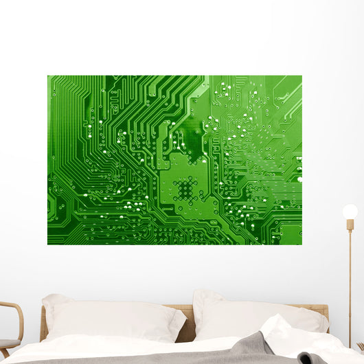 Green Circuit Board Wall Decal