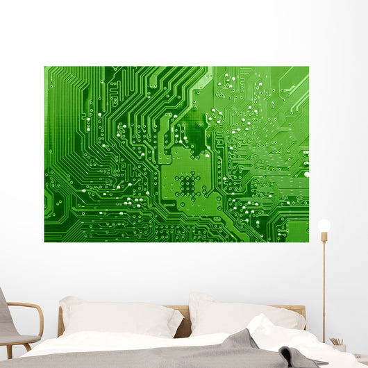 Green Circuit Board Wall Decal