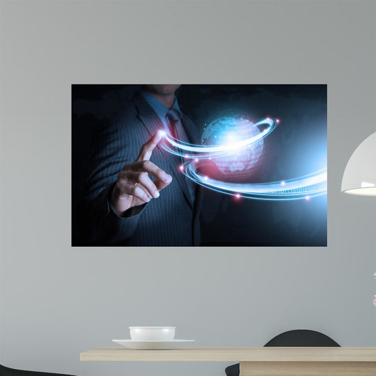Smart Hand Push Futuristic Wall Decal