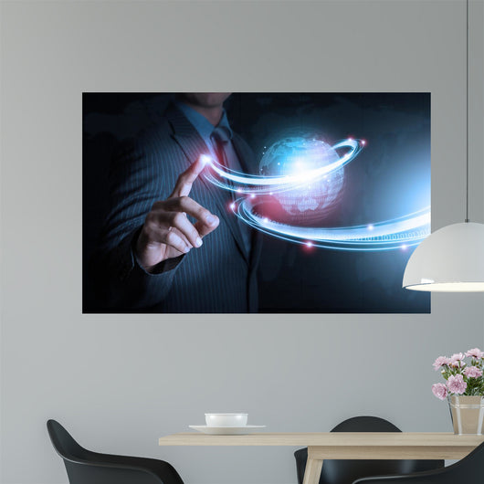 Smart Hand Push Futuristic Wall Decal