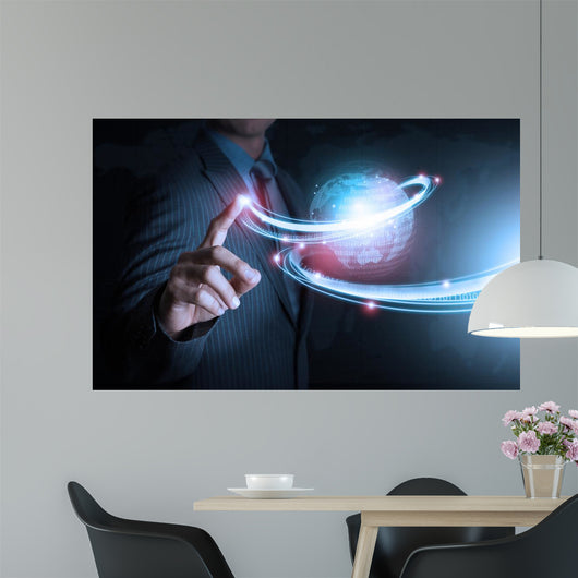 Smart Hand Push Futuristic Wall Decal