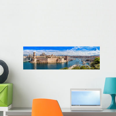 Saint Jean Castle and Wall Decal shown on a wall