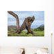 Komodo Dragons are fighting each other. Very rare picture. Indonesia. Komodo National Park. An excellent illustration. Wall Mural