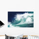 White Ocean Waves on Blue Sky Background - Computer Illustration Wall Mural