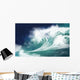 White Ocean Waves on Blue Sky Background - Computer Illustration Wall Mural