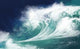 White Ocean Waves on Blue Sky Background - Computer Illustration Wall Mural