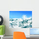 White Ocean Waves on Blue Sky Background-Computer Illustration Wall Mural