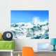 White Ocean Waves on Blue Sky Background-Computer Illustration Wall Mural
