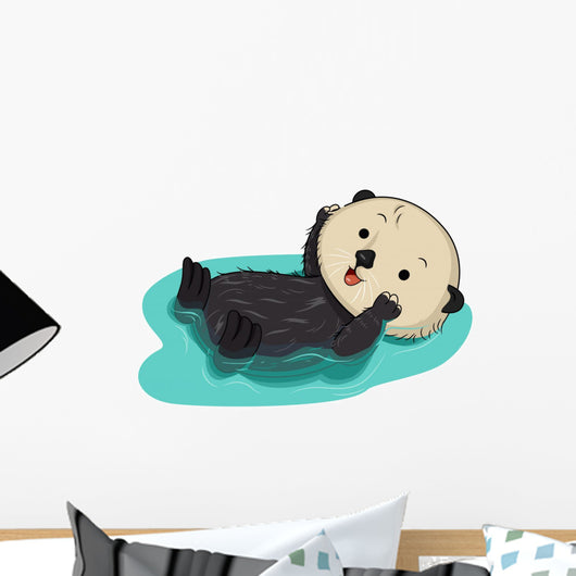 Sea Otter Water Float Wall Decal