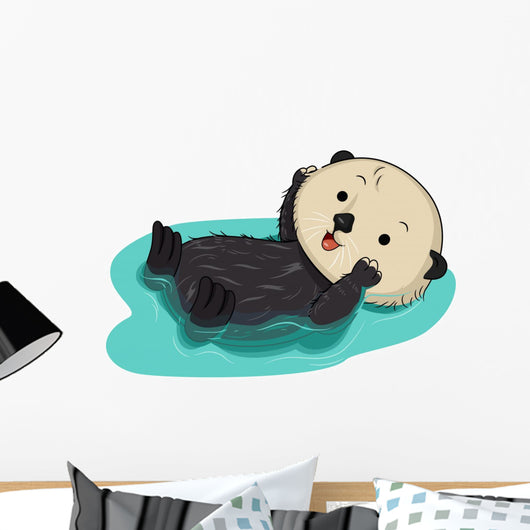 Sea Otter Water Float Wall Decal