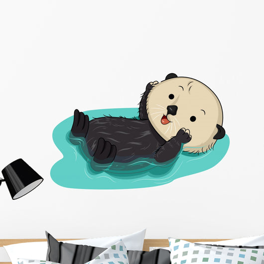 Sea Otter Water Float Wall Decal