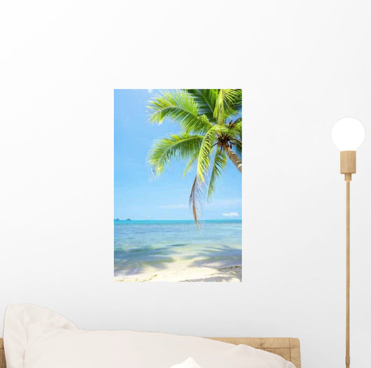 Palm and Sea Wall Decal