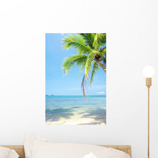 Palm and Sea Wall Decal