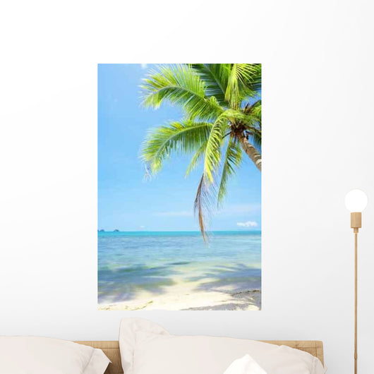 Palm and Sea Wall Decal