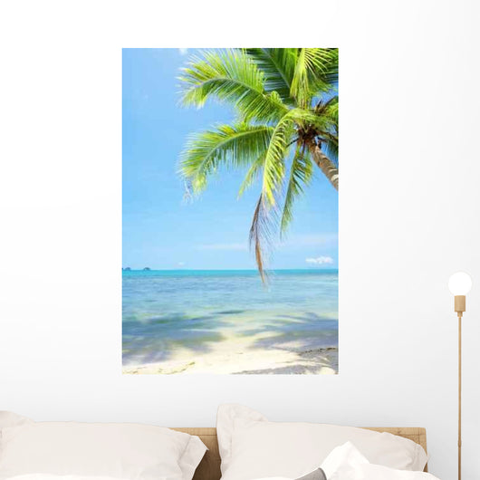 Palm and Sea Wall Decal