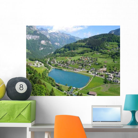 Mountain Village Switzerland Wall Decal