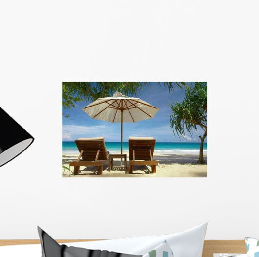 Two Chairs and Umbrella Wall Decal