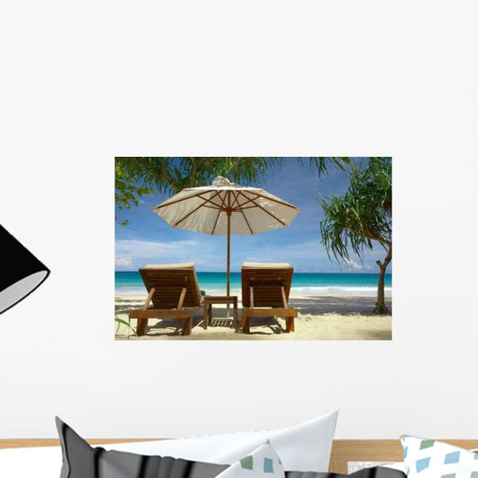 Two Chairs and Umbrella Wall Decal