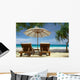 Two Chairs and Umbrella Wall Decal