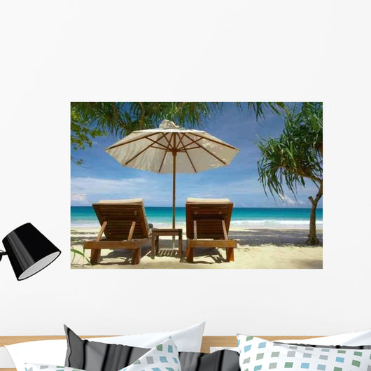 Two Chairs and Umbrella Wall Decal