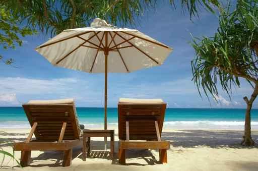 Two Chairs and Umbrella Wall Decal