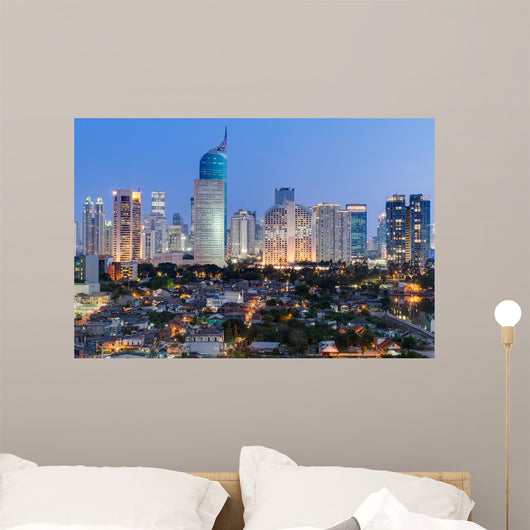 Jakarta Downtown Skyline with Wall Decal
