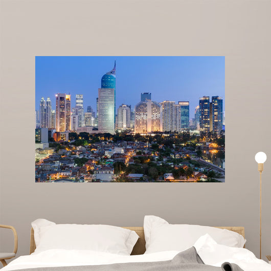Jakarta Downtown Skyline with Wall Decal