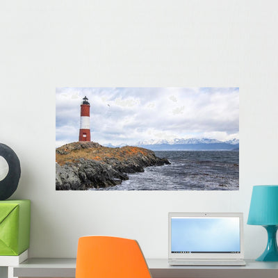 Ushuaia Lighthouse Wall Decal shown on a wall