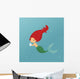 Mermaid Holding Christmas Gift Wall Decal
