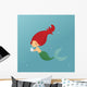 Mermaid Holding Christmas Gift Wall Decal
