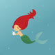 Mermaid Holding Christmas Gift Wall Decal