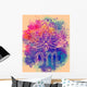 Om Watercolor Mandala Lotus Wall Decal