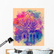 Om Watercolor Mandala Lotus Wall Decal