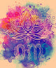 Om Watercolor Mandala Lotus Wall Decal