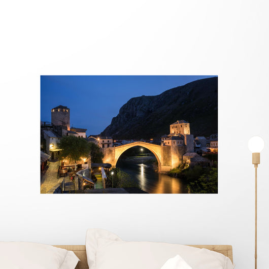 Old Bridge Mostar Night Wall Decal