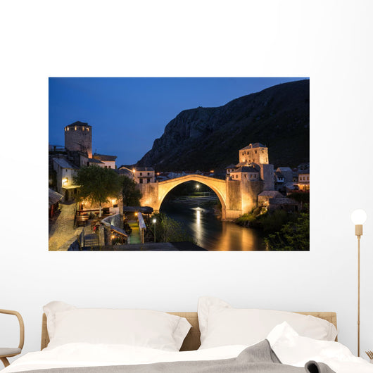 Old Bridge Mostar Night Wall Decal