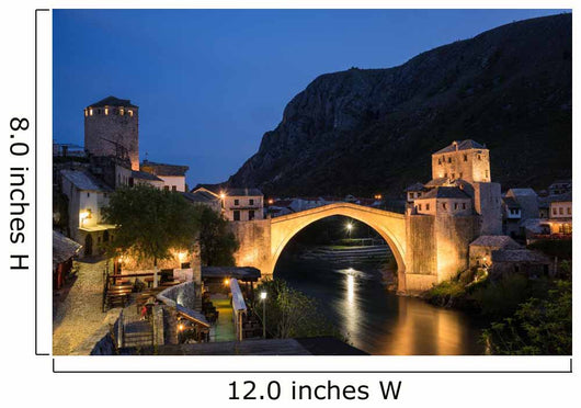Old Bridge Mostar Night Wall Decal