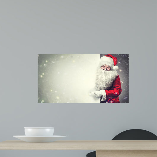 Smiling Santa Claus Pointing Wall Decal