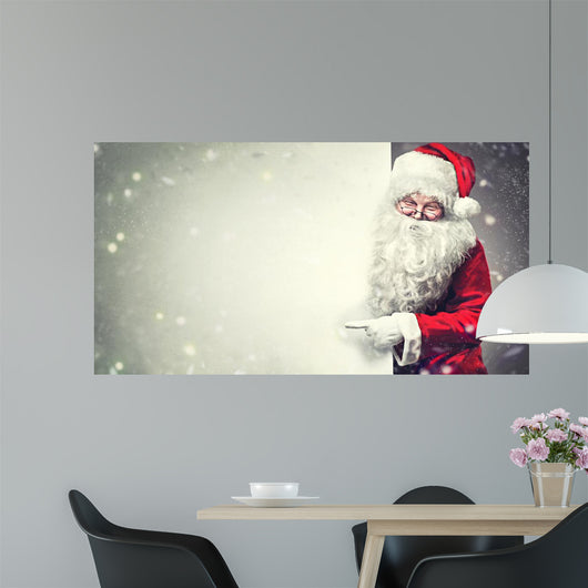 Smiling Santa Claus Pointing Wall Decal