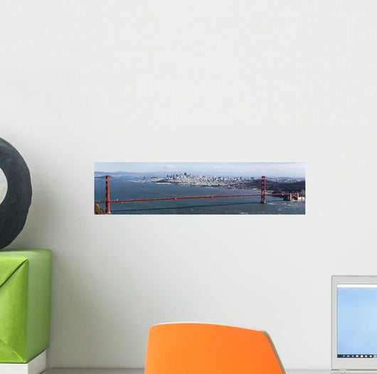 Golden Gate bridge seen from Marin County, with view of San Francisco across the bay on a clear winter's day. Wall Mural