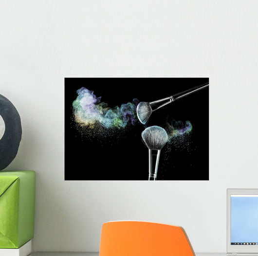 Makeup Brushes with Powder Wall Decal