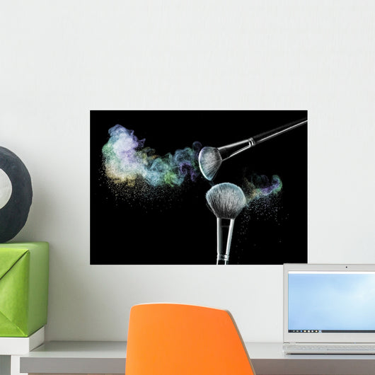 Makeup Brushes with Powder Wall Decal