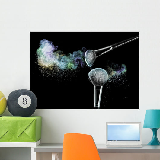 Makeup Brushes with Powder Wall Decal