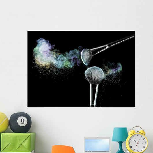 Makeup Brushes with Powder Wall Decal