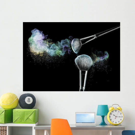 Makeup Brushes with Powder Wall Decal