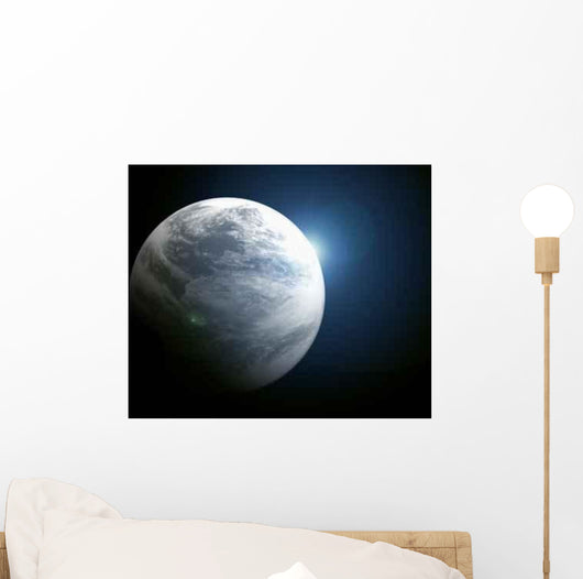 Blue Sun and World Wall Decal