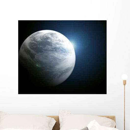 Blue Sun and World Wall Decal