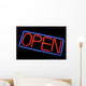 Neon Open Sign Glowing Wall Decal