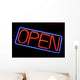 Neon Open Sign Glowing Wall Decal