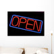 Neon Open Sign Glowing Wall Decal